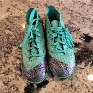Puma Turquoise and Gray Indoor Soccer / Futsal Shoes